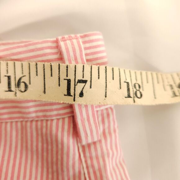 Peter Millar Mens 34 Pink White Striped Pima Cotton Golf Casual Chino Shorts - Picture 4 of 6